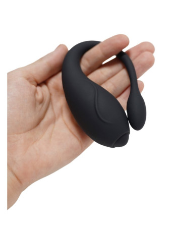 TANDEM Noir, stimulateur pour couple USB avec télécommande en silicone médical  - BQ125BLK
